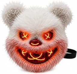 LED Halloween-masker in Purge-stijl, regelbare verlichting en oplichtend gezicht – Kostuum voor heren en dames voor Halloween, carnaval en verkleedfeesten (kleurenkeuze) — thumbnail 1