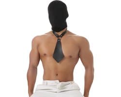 Masken- en stropdas set, hoofdmasker, oogmasker, fetisj masker, stretchstof, bondage masker, sexspeelgoed