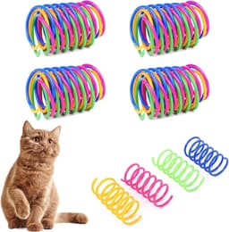 20 stuks kattenspringspeelgoed, 4 kleuren, kleurrijk, creatief kunststof spiraalveren, spiraalveren, spiraalveren, duurzaam interactief speelgoed voor katten, katten, huisdieren, speelgoed met spiraal — thumbnail 1