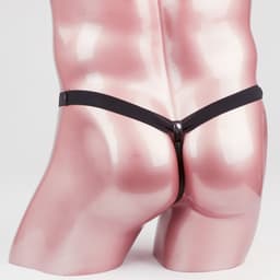 Heren Open Penis Slip - Lingerie - Leer Look - String — thumbnail 2