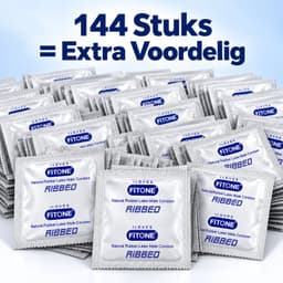 condooms 144 stuks – condooms met ribbels – grootverpakking condooms – condooms met glijmiddel – condooms 52mm – FITONE® — thumbnail 2