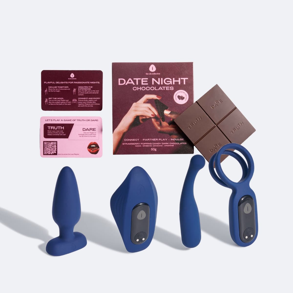 The Oh Collective The Aphrodisiac Affair - Erotische cadeauset - vibrator set met afstandsbediening + libido chocolade voor koppels — afbeelding 1