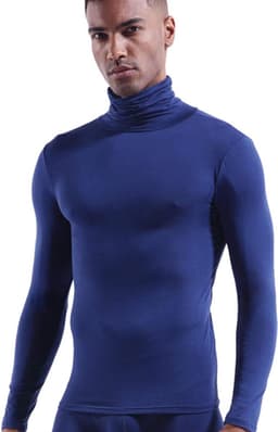 Thermische modal basislaag coltrui lange mouwen trui top thermisch ondergoed voor heren herfst winter tops — thumbnail 2