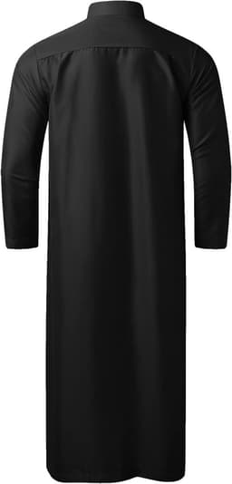Islamitische heren abaya moslim zakken gebedskleding robe lang Arabisch linnen hals Djellaba A19 — thumbnail 3