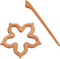 Bloem Handgemaakte Broche Elegante Sjaalgesp voor Damesjurk Trui Cadeau, 2 Stuks Houten Pin Broche voor Kraag — thumbnail 4