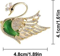 Menagerie broche, 8 stijlen luxe dieren broche collectie, vergulde kristallen pauw zwaan Phoenix Bee vlinder pin voor vrouwen, elegante jas blazer sjaal hoed pin sieraden cadeau — thumbnail 5
