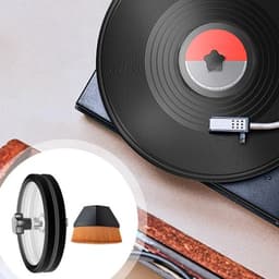 Grammofoonplaat Reinigingsset - Vinyl Reiniger - Platen Onderhouden - Dubbelzijdig Waterdicht Ontwerp - Voor 7 10 & 12 Inch - Zwart — thumbnail 2