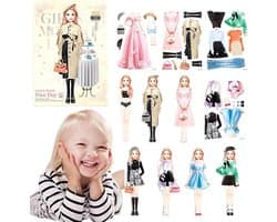 Magnetische aankleedpoppen van papier, prinses, reisspeelgoed, simulatiespeelgoed, laptoppop voor het aankleden van prinsessen, cadeau voor meisjes