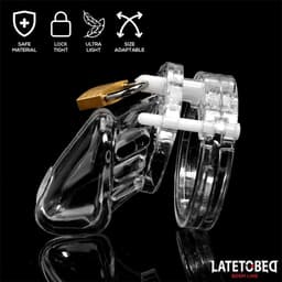 LATETOBED BDSM LINE Chastity Penis Cage Short Clear - Transparante Korte Peniskooi - Kuisheidskooi Kort — thumbnail 4