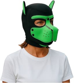 Hondenmasker Groen – Cosplay Masker voor Volwassenen – Verstelbaar – Kinky Pleasure® – Puppy Roleplay Masker — thumbnail 4
