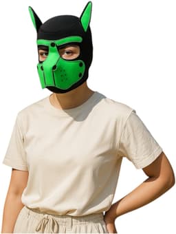 Hondenmasker Groen – Cosplay Masker voor Volwassenen – Verstelbaar – Kinky Pleasure® – Puppy Roleplay Masker — thumbnail 5