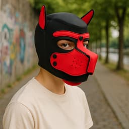 Hondenmasker Rood – Cosplay Puppy Play Masker Volwassenen – Neopreen – Verstelbaar – Kinky Pleasure® – BDSM Accessoire — thumbnail 6