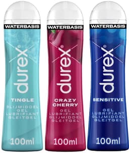 Durex - 3 Glijmiddelen - Voor Een Sensuele Aanraking - Waterbasis - Crazy Cherry 100ml- Tingle gel 100ml - Sensitive 100ml — thumbnail 1