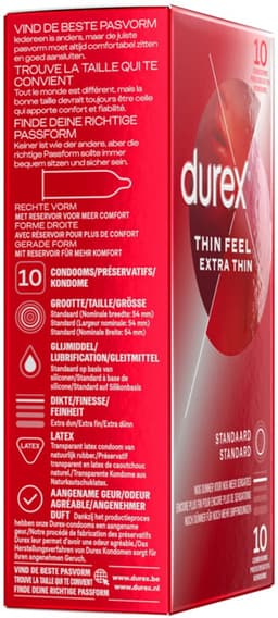 Durex Condooms - Thin Feel Extra Dun 10st x2 - Voordeelverpakking - Cadeau voor man en vrouw — thumbnail 8
