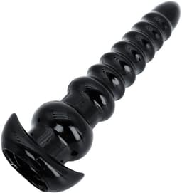 Lusty Anale Zwarte Geribbelde Dildo - Extreme Anale Trainer — thumbnail 3