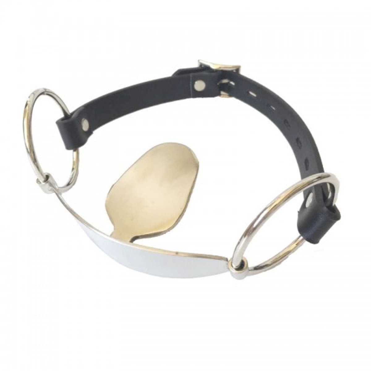 Nooitmeersaai - Monknevel bit - PU leer/Metaal - Zwart/Zilver - verstelbaar — afbeelding 1