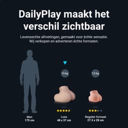 Dailyplay Levensechte Sexpop voor Mannen – TPE - 15kg - 48cm - Sex Toys Man - Sekspop Masturbator – Kunstvagina - Real Doll - Pocket Pussy — thumbnail 2