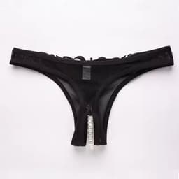 Parel string - Sexy string - Zwart - Peek-a-boo string - Erotiek - Sexy - Thong - G-string - Open string — thumbnail 2