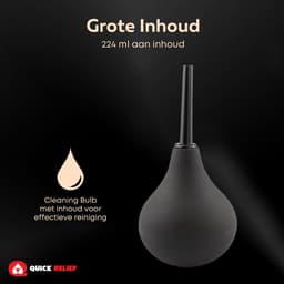 Quick Relief Cleaning Bulb™ - Anaal Douche - 224ml - Intieme Reiniging – Anal Douche – Klysma – Anaaldouche - Anaal reinigen - Zwart — thumbnail 2