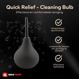 Quick Relief Cleaning Bulb™ - Anaal Douche - 224ml - Intieme Reiniging – Anal Douche – Klysma – Anaaldouche - Anaal reinigen - Zwart — thumbnail 4