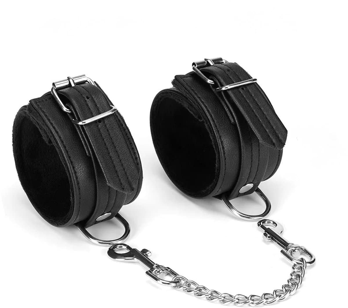 Liebe Seele - Black Bond - Bonded Leren Enkelboeien - Zacht Gevoerd - Eco-vriendelijk - Nikkelvrij - Zwart — afbeelding 1