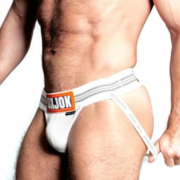 Oxjok Slingjock - Upthrust Slider Jockstrap - Ingebouwde Cockring - Met opbergvakje - White Snow L — thumbnail 1
