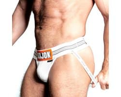 Oxjok Slingjock - Upthrust Slider Jockstrap - Ingebouwde Cockring - Met opbergvakje - White Snow L