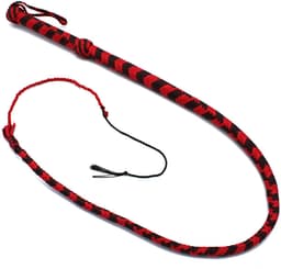 Kiotos - Nylon Bullwhip - Zwart/Rood - 120 cm — thumbnail 1