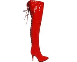 Soisbelle Grote Maten Kunstleren strakke Laklaarzen 89526 Rood Maat 42