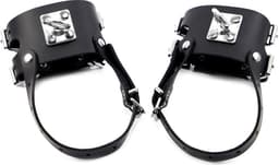 Kiotos Leather - Leren Enkelboeien Met Heavy Duty o-ring En Extra bandje onder de voeten - Zwart — thumbnail 1