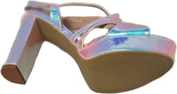 JUMEX-EROTISCHE PUMP-SILVER-BLOKHAK 9 CM-ZOOL 2CM-LEDERLOOK-39 — thumbnail 4