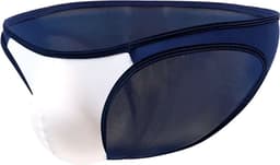 Wit Blauw-Navy Heren Slip - Heren Lingerie - String Ondergoed Mannen — thumbnail 1