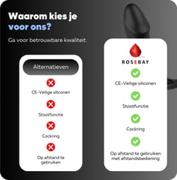 Rosebay Anaal Vibrator met Cockring & Afstandsbediening - Prostaat Stimulator - Stotende Vibrator - Seksspeeltjes voor Mannen - Zwart — thumbnail 9
