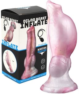 Kiotos Monstar - Breezefury - Opblaasbare Dildo - Roze/Wit — thumbnail 8