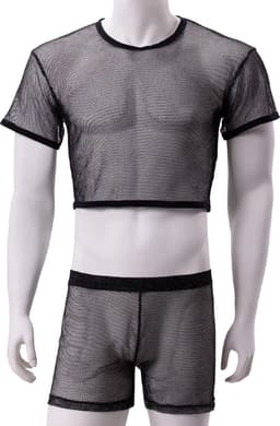 Transparante kleding set erotisch - Shirt en Short - Mannen - Sexy outfit - Clubwear - Lingerie — thumbnail 4