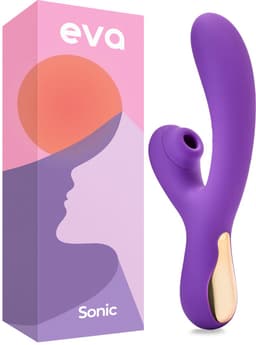 Eva® Sonic - Luxe - Fluisterstille Luchtdruk Vibrator voor Vrouwen - 2-in-1 G-spot & Clitoris Stimulator - 18 Standen - USB Oplaadbaar - Sex Toys voor Vrouwen - Lavender Purple — thumbnail 1