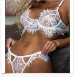 Sexy Exotische Lingerie - Transparante Kant & Latex Lederen Patchwork voor Vrouwen - Verleidelijke Nachthemd, Sensuele Onderkleding, Sexy Nachtkleding, Dames Lingerieset - Maat S, Witte Lingerie — thumbnail 1