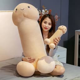 JustValue Penis Knuffel - 100 cm - Erotiek - Bodypillow - Piemel - Zacht - Kussen - Sex Toy - Beige - Vanille - Wit - Blank — thumbnail 4