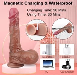 Stuwende Realistische Dildo - Verwarmende Dildo's voor Clitoraal G-spot Anaal - Seksspeeltjes couples Mannen & Vrouwen - Afstandsbediening Vibrator Speelgoed met 9 Stuwende & Vibrerende Modus Sex Toys for Vrouwen Sex Speeltjes — thumbnail 6