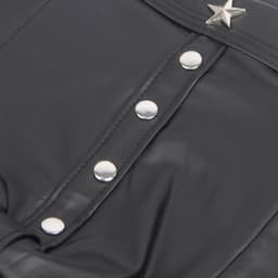 Zwarte sexy leren heren boxershorts - maat M/L - black sexy leather men boxers underwear -BDSM - clubwear heren ondergoed erotiek mannen boxer — thumbnail 4