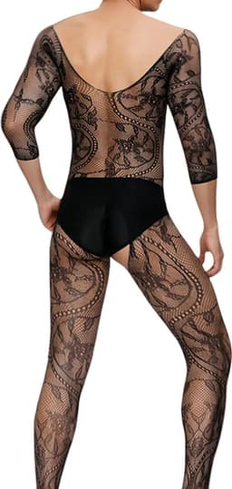 LekkerStout Heren Catsuit - Open Kruis - Zwart - Sexy Herenlingerie | S-L | ( LS214 ) — thumbnail 2