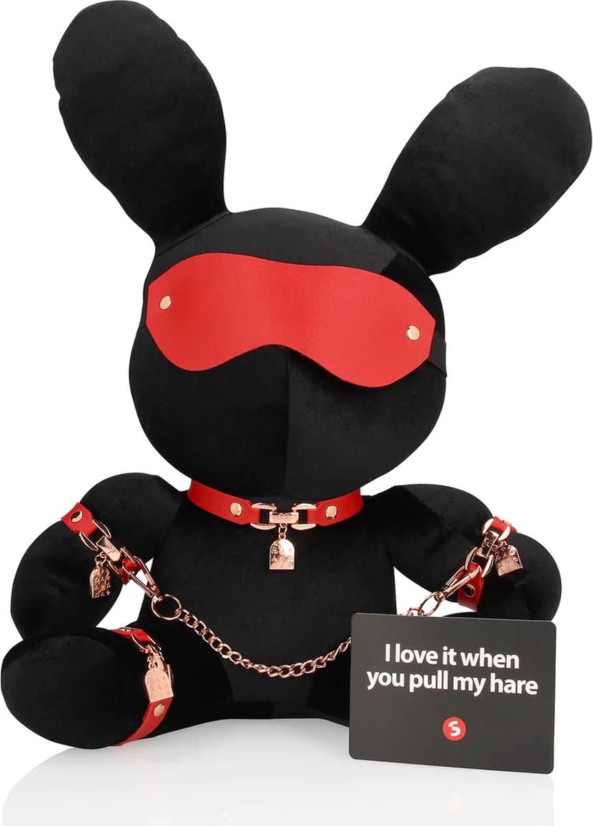 Konijnen Bondage - Velvet - Groot - Zwart — afbeelding 1