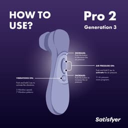 Satisfyer, vibrator, drukgolfvibrator, 'Pro 2 Generation 3', 16,5 cm, vloeibare luchttechnologie, incl. extra opzetstuk, 2 apart regelbare motoren — thumbnail 4