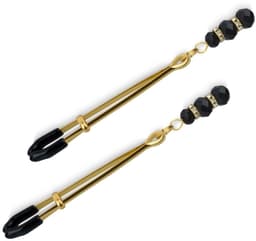 Gouden Tepelklemmen met Zwarte Kraaltjes — thumbnail 2