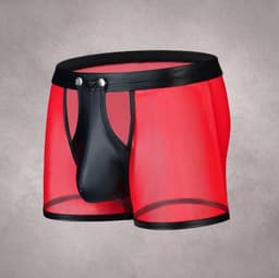 LekkerStout 2-Pack BDSM Boxershorts - Open Kruis - Zwart/Rood - Sexy Herenlingerie | XL | LS266 — thumbnail 5