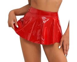 Dames lakleren rok sexy minirok met jarretelhouders voor party en clubwear