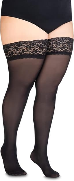 Hold-up Kousen voor Dames 60 Denier Microfiber met Kant en Siliconen Anti-slip Band — thumbnail 5