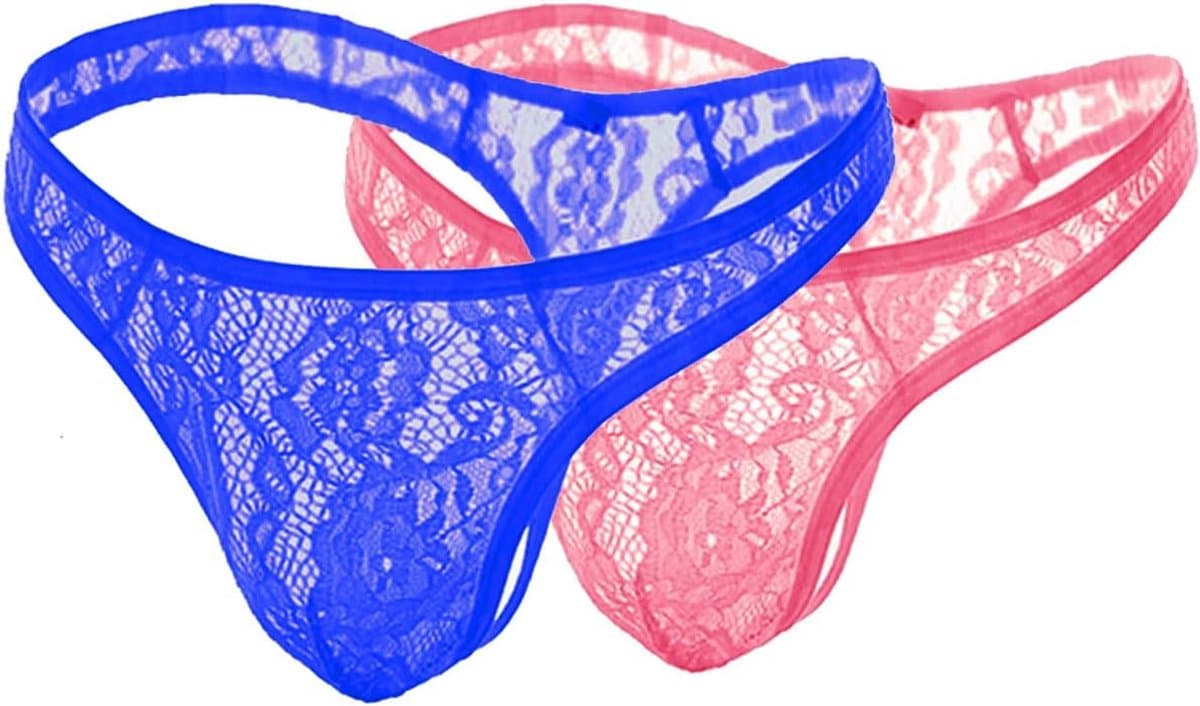 Sexy Heren Tanga Slip Jockstrap met Kant en Zijde Look - Elastisch Ondergoed One Size — afbeelding 1