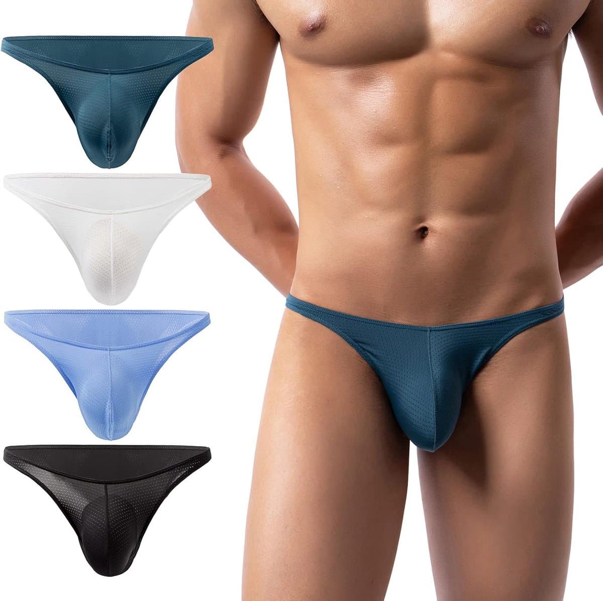 Ademende Mini-Slips voor Mannen met Luchtgaten - 4 Stuks L — afbeelding 1