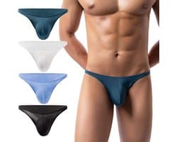 Ademende Mini-Slips voor Mannen met Luchtgaten - 4 Stuks L